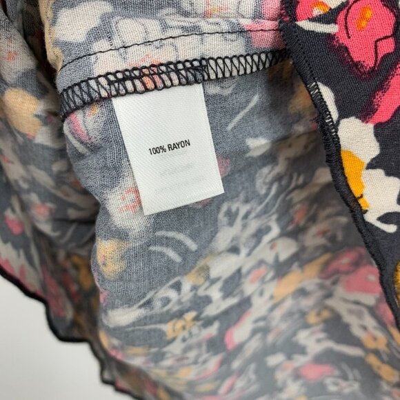 Hinge Dress Gray Floral Sleeveless Mini Tiered Ruffle - Picture 8 of 9